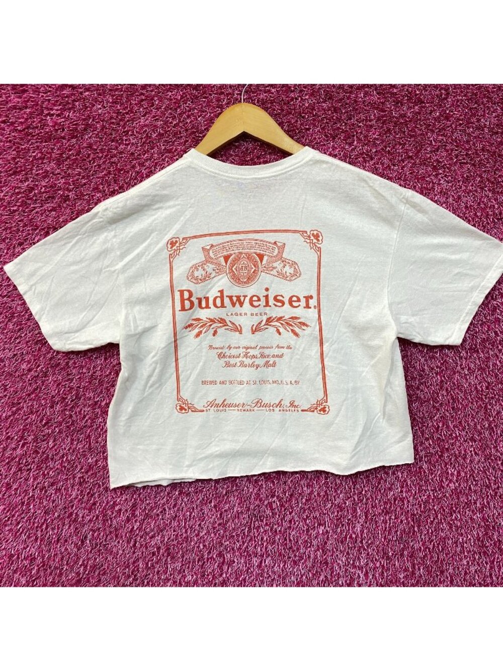 World Renowned Budweiser King Of Beers Crop Top Promo T-Shirt small